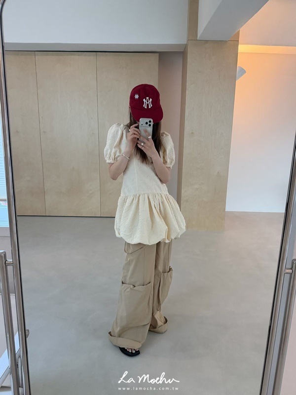 公主風澎袖立體花紋生日洋裝